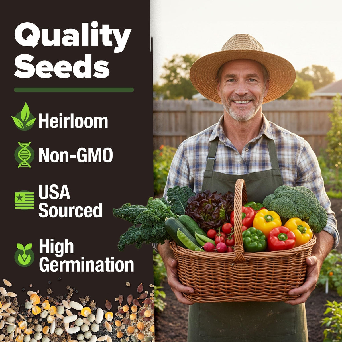 Heirloom Vegetable Seeds - (10 Variety)