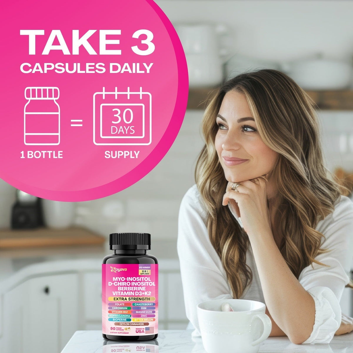 Myo Inositol Supplement (90 Vegan Capsules)