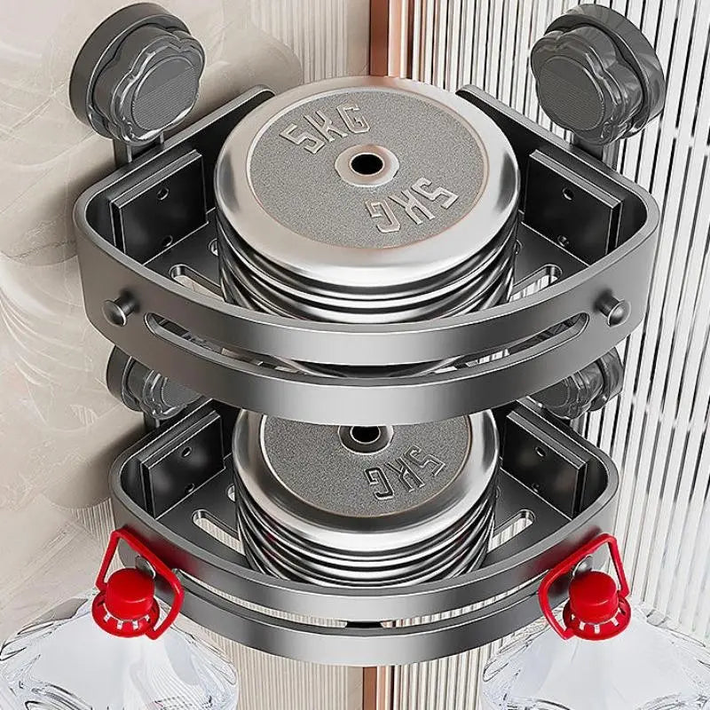 3-Pack Gun Abs Triangular Suction Cup Shower Caddy Corner Shelves
