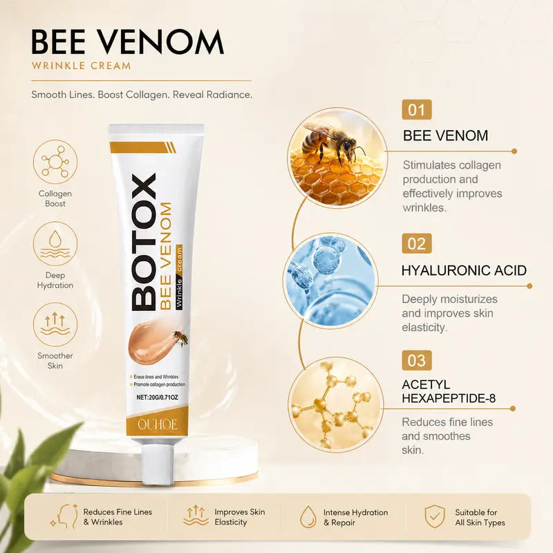 OUHOE Bee Venom Anti-Wrinkle Moisturizer & Mist, 4PCS Vegan