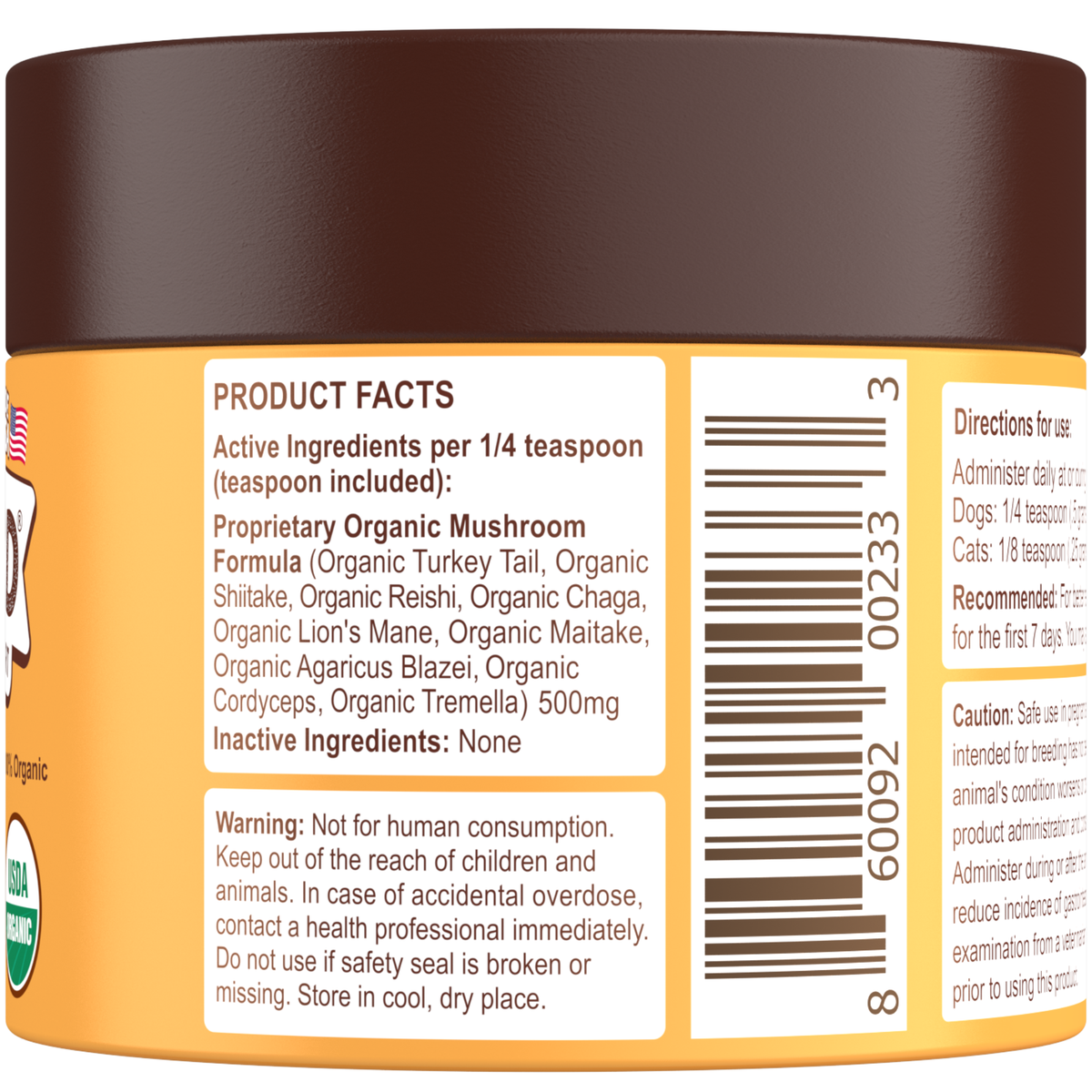 Petsmont Buddy Guard™ Organic Mushroom Powder for Dogs & Cats – Daily Immune Support Supplement with 9 Functional Mushrooms