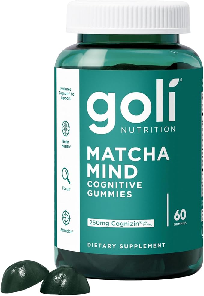Goli® Matcha Mind Cognitive Gummies – Focus, Mental Clarity & Daily Energy Support, 60 Gummies