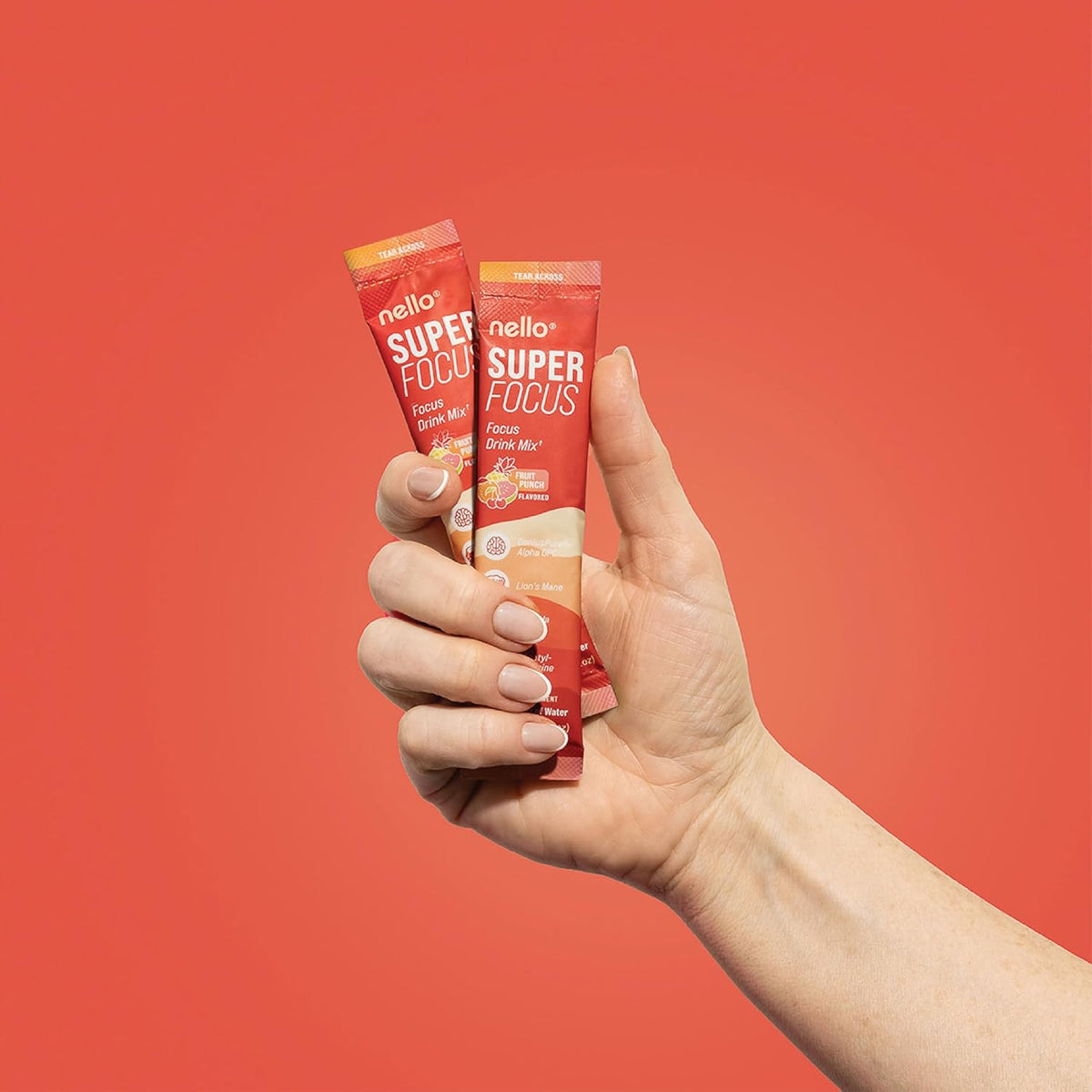 Drink Mix – Fruit Punch Flavor – Alpha GPC, Lion’s Mane, Rhodiola & N-Acetyl L-Tyrosine – Sugar-Free, On-The-Go Packets – 20 Servings