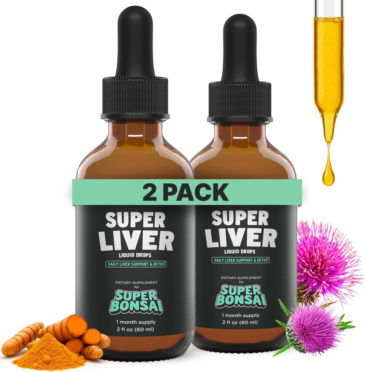 Super Liver Support with Milk Thistle – All-Natural Liver Cleanse, Detox & Repair –1 Month Supply