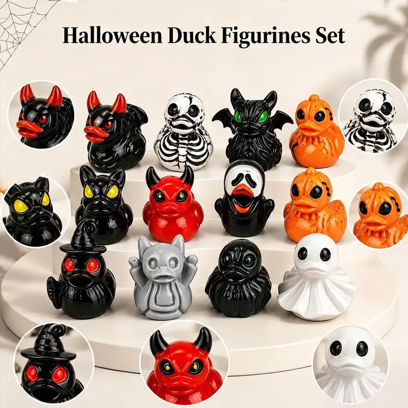 Halloween Resin Duck Figurines 50/100pcs Mini Spooky