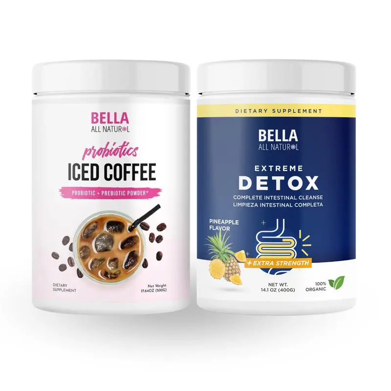 Bella All Natural Piña Powder and Probiotics Iced Coffee Duo - Health Supplements