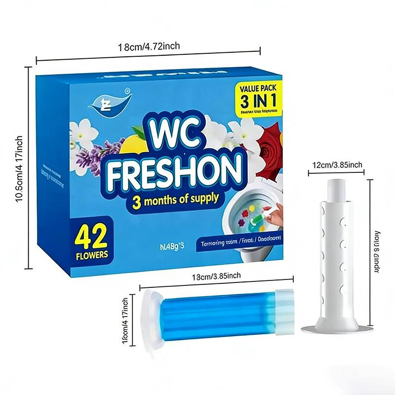 WC Freshon 42 Flower Toilet Gel Value Pack 1-Piece Set Long-Lasting Deodorizing Toilet Cleaner for Easy Cleaning