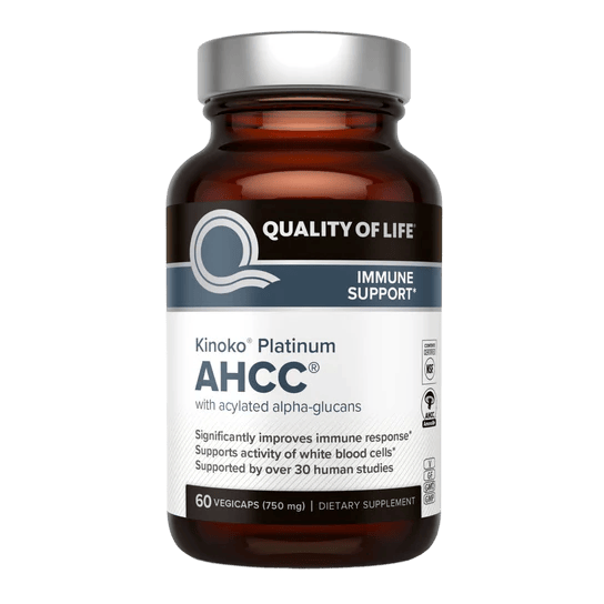 Kinoko Platinum AHCC 750mg – Acylated Alpha-Glucan Immune Support Supplement, 60 Vegicaps