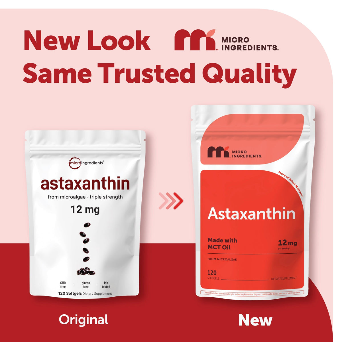 Micro Ingredients Astaxanthin 12mg softgels, tanning pills, Strength Carotenoids Skin Supplement w. 100% Natural Astaxanthin from MicroAlgae