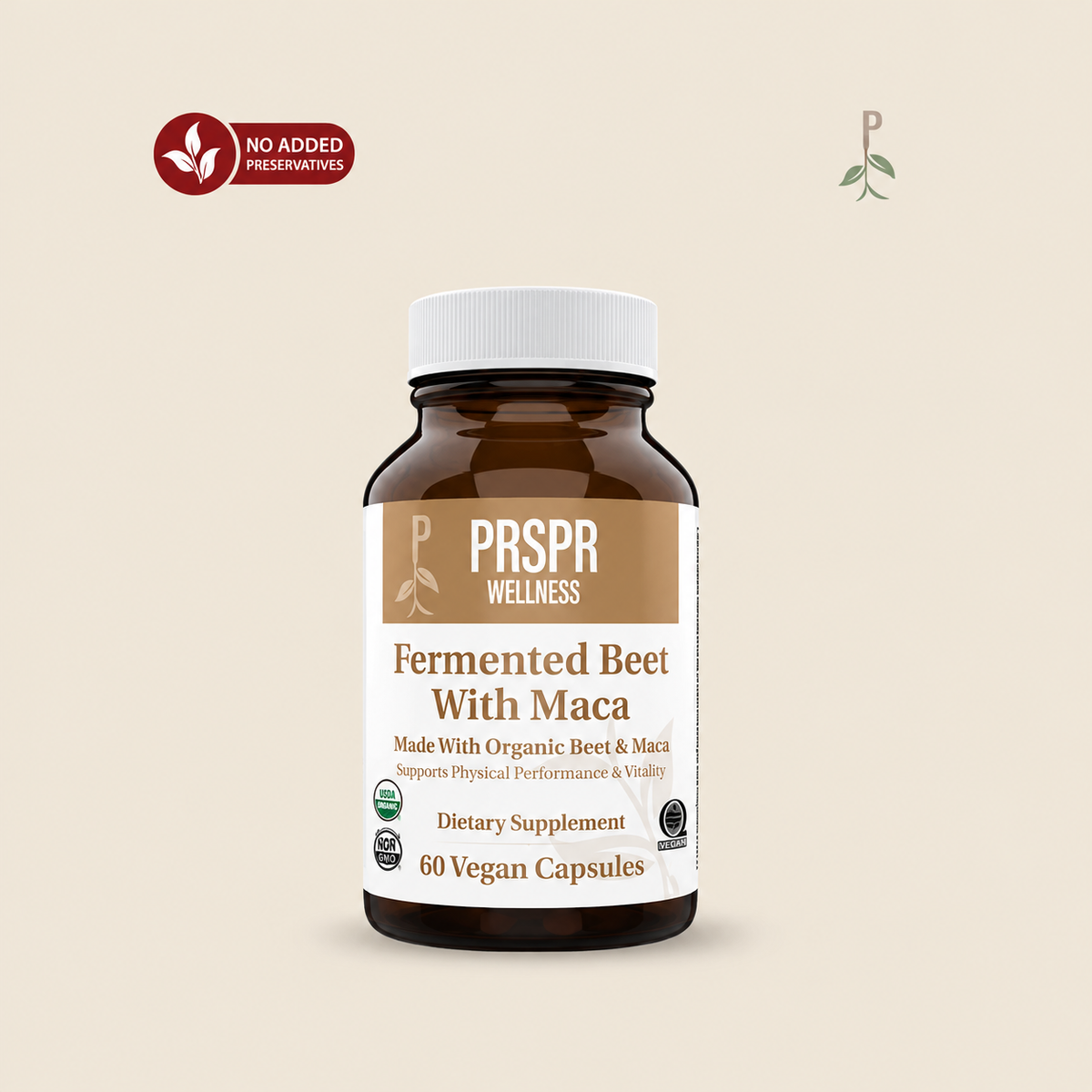 Circulation & Daily Vitality Support – Fermented Beet + Maca – 60 Vegan Capsules