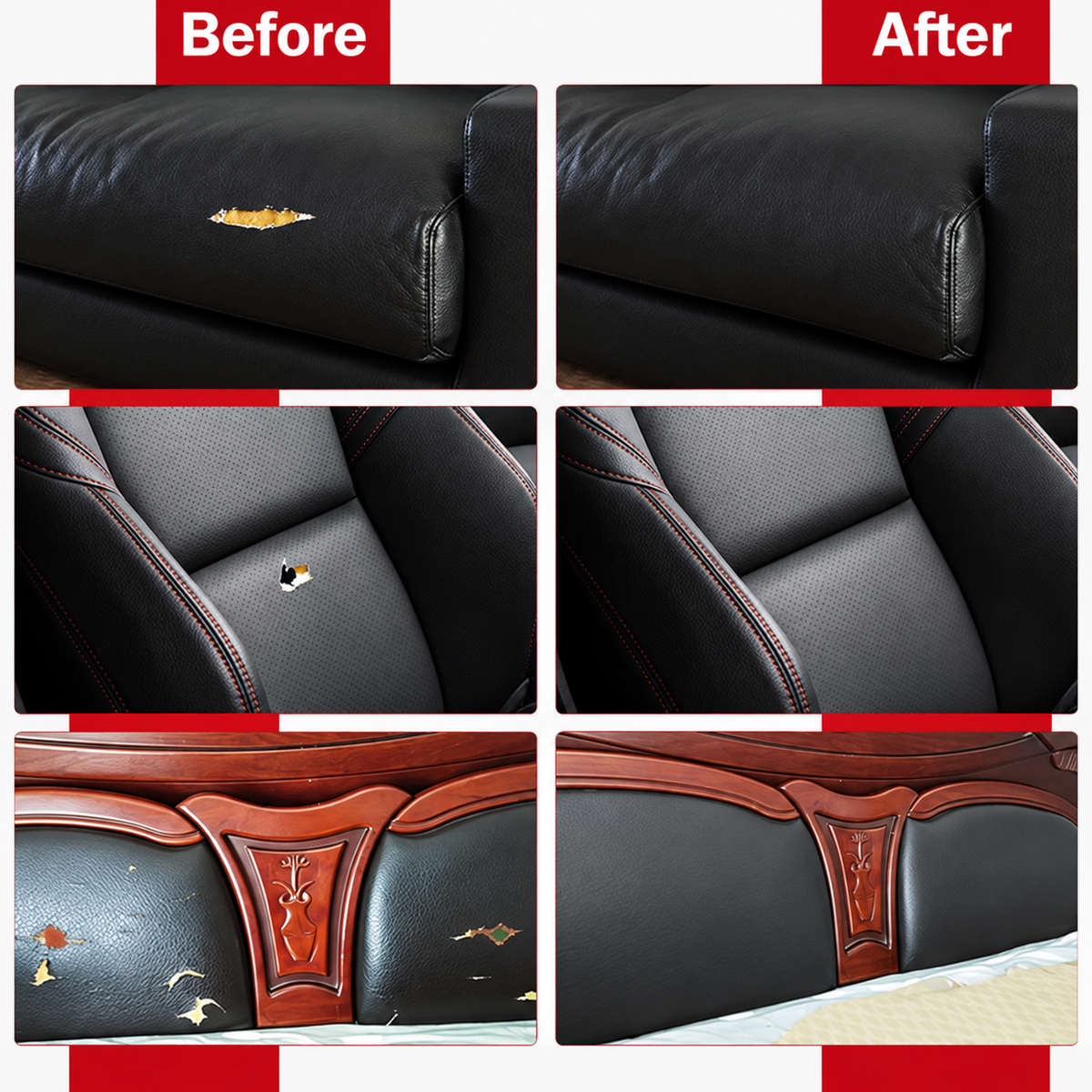 50X137cm Self-Adhesive Patch Leather Repair for Seats Couch Furniture Upholstery