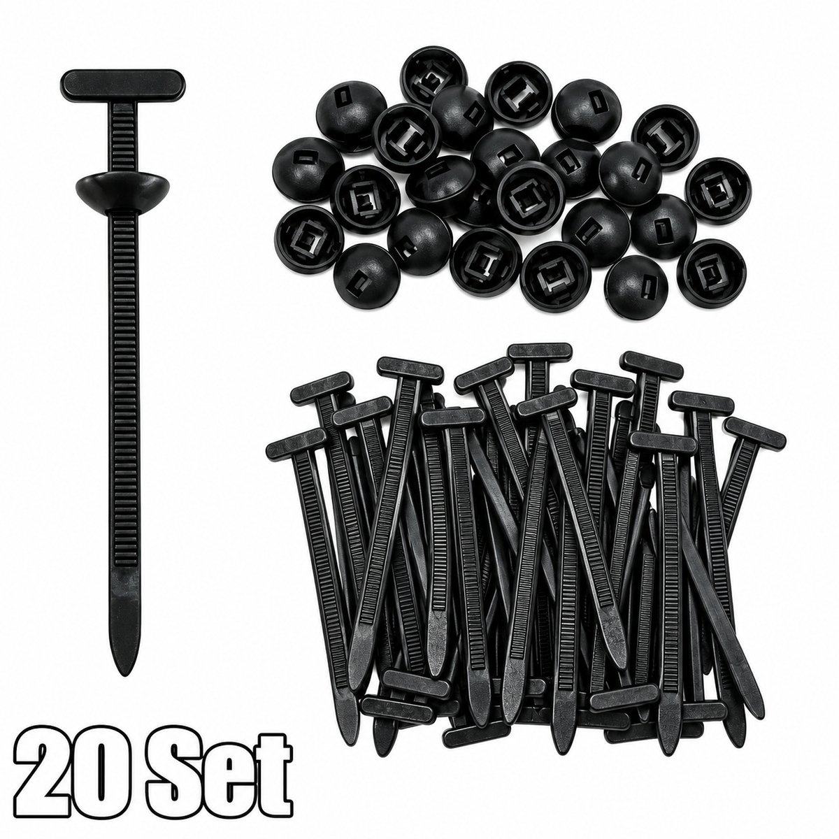 Heavy Duty 20pcs Nylon Universal Cable Tie Buckle Self-Locking Free Ship
