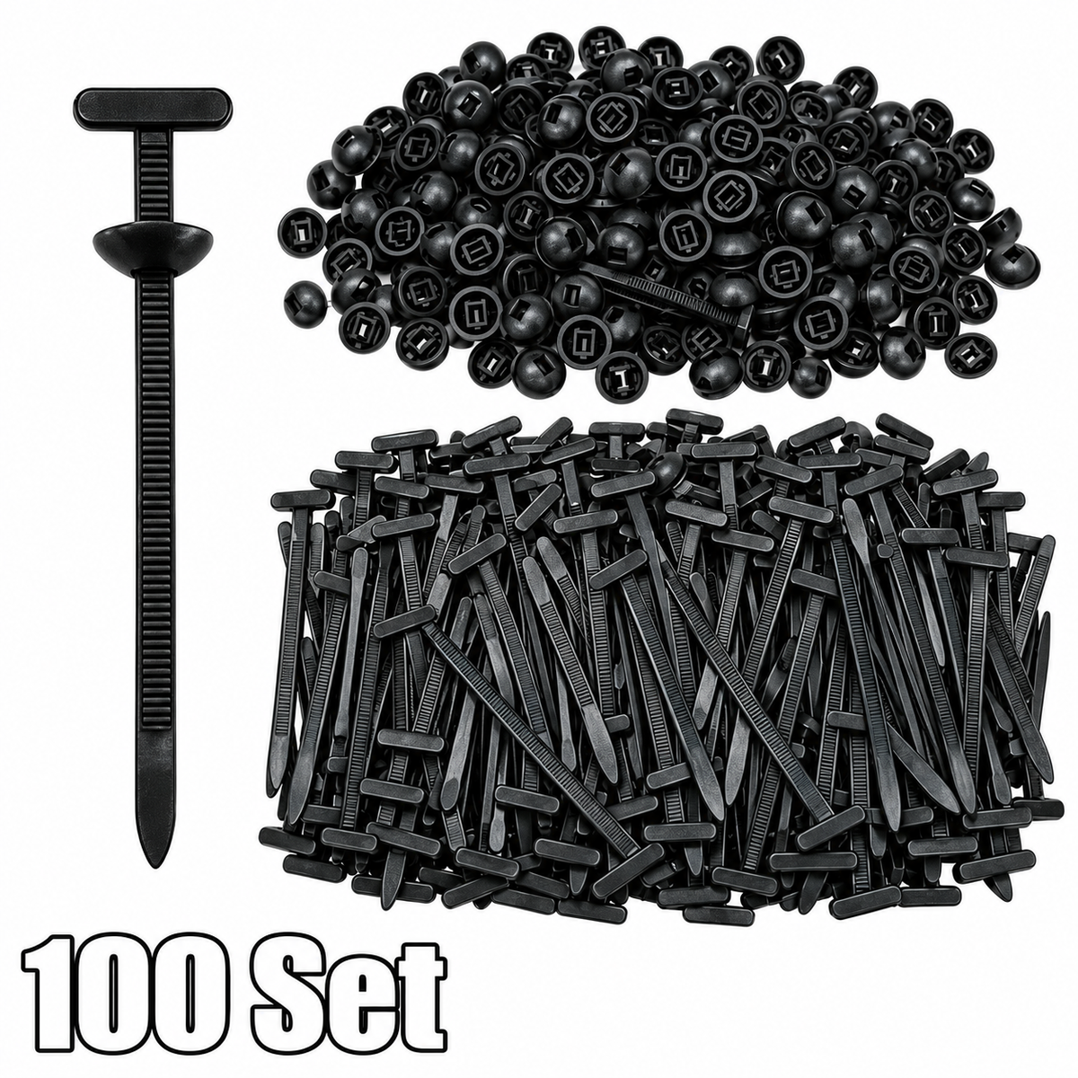 Heavy Duty 100pcs Nylon Universal Cable Tie Buckle Self-Locking Free Ship