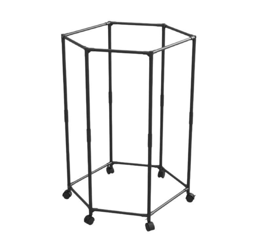 360° Rotating Clothing Rack with Wheels - 6 Tier Carbon Steel Organizer