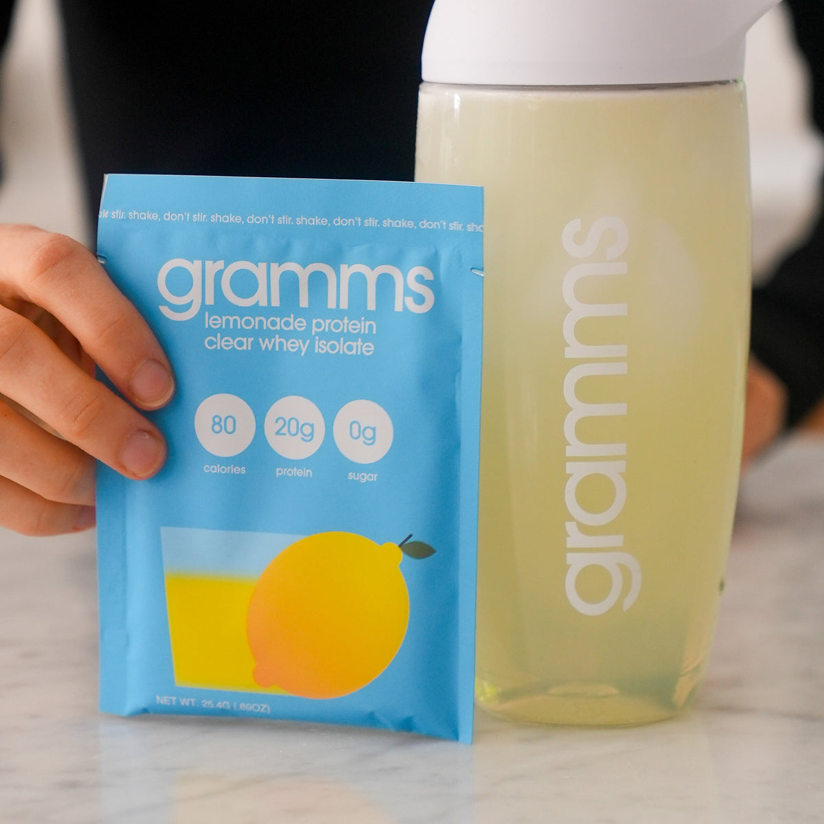 gramms Lemonade Clear Whey Protein – 20g Protein, 80 Calories, Zero Sugar