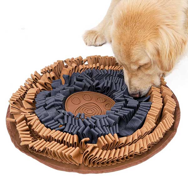 Round Dog Snuffle Mat with Lick Pad – Non-Slip Interactive Feeding & Treat Puzzle Mat for Dogs
