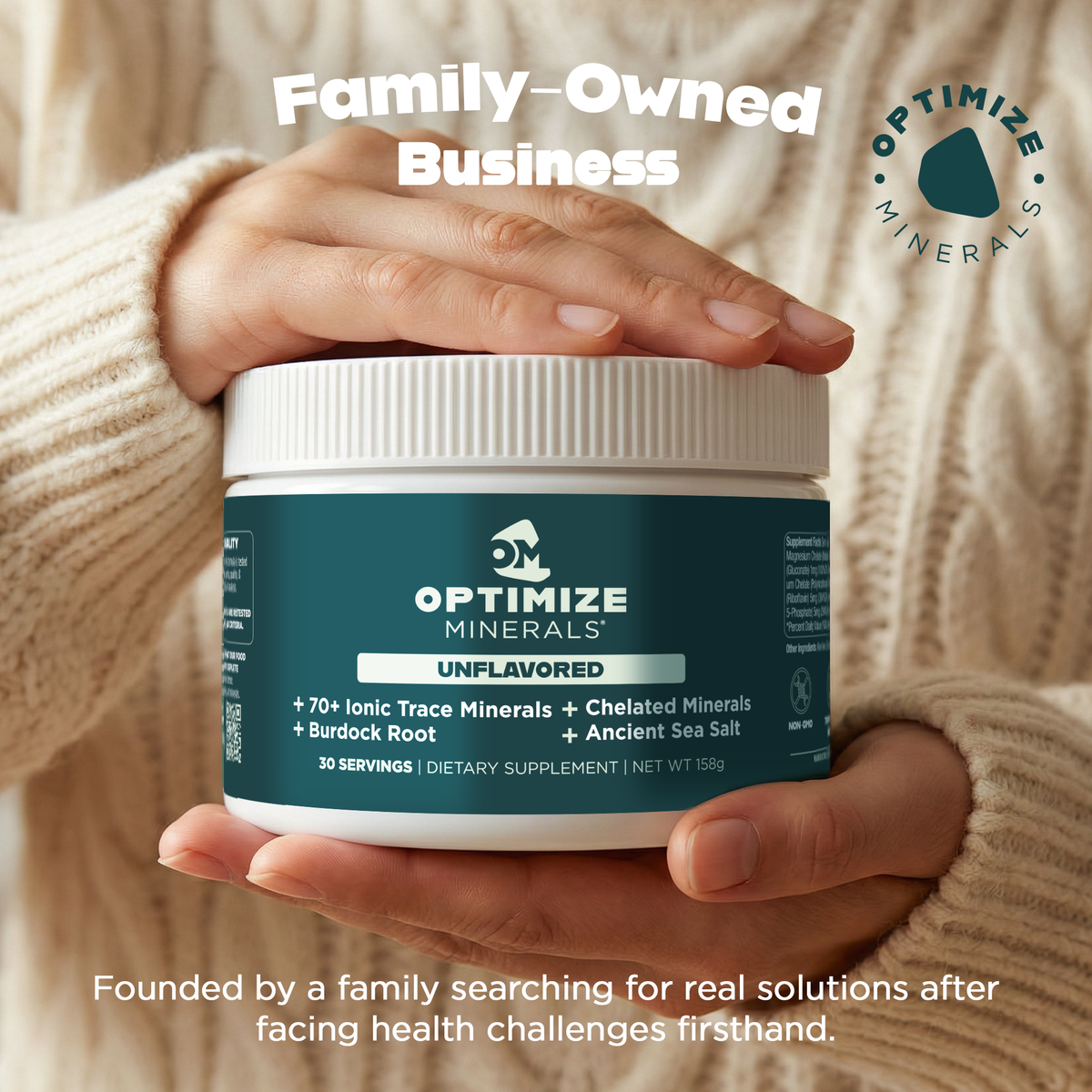 Optimize Minerals Daily Multi-Mineral Powder with Trace Minerals, B Vitamins & Vitamin C – 30 Day Supply
