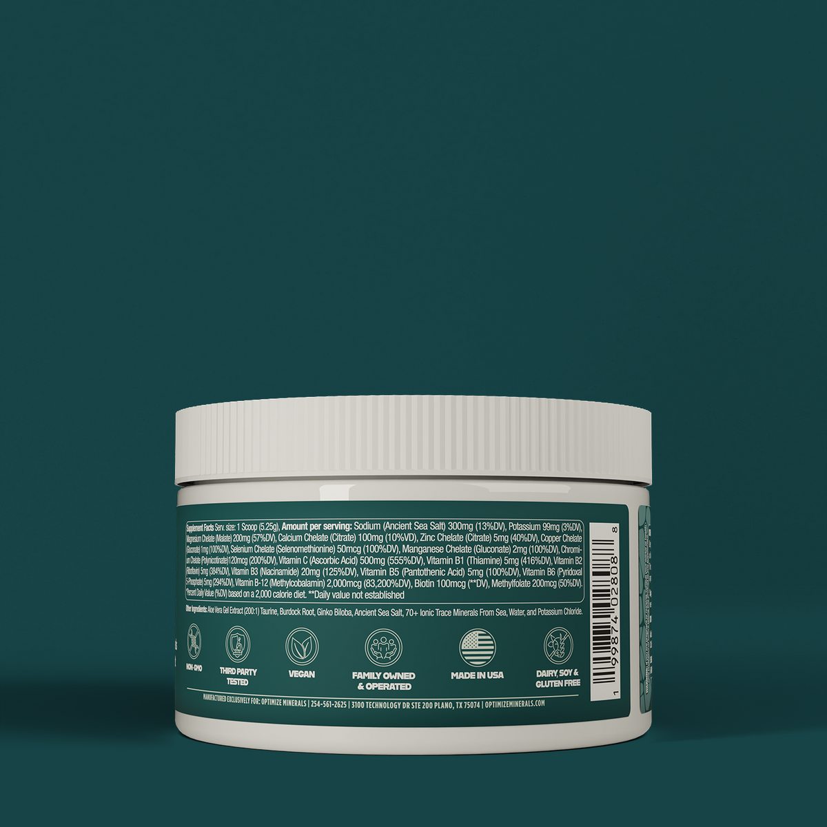 Optimize Minerals Daily Multi-Mineral Powder with Trace Minerals, B Vitamins & Vitamin C – 30 Day Supply