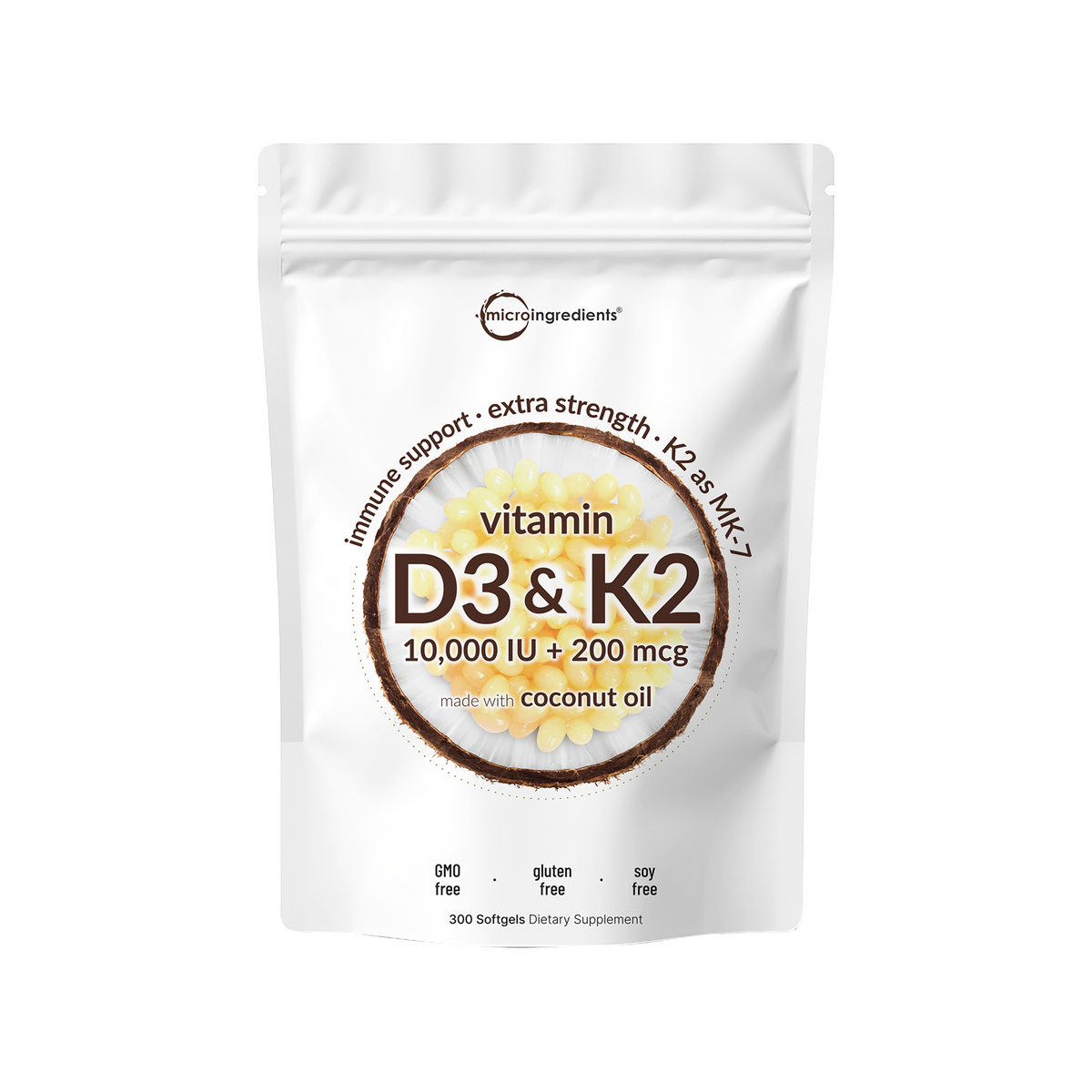 Micro Ingredients Vitamin D3 K2 Supplement Softgels