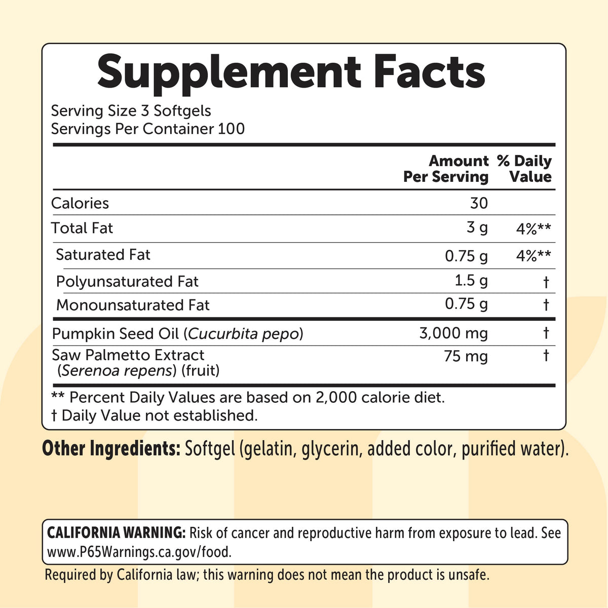 Micro Ingredients Pumpkin Seed Oil with Saw Palmetto Softgels