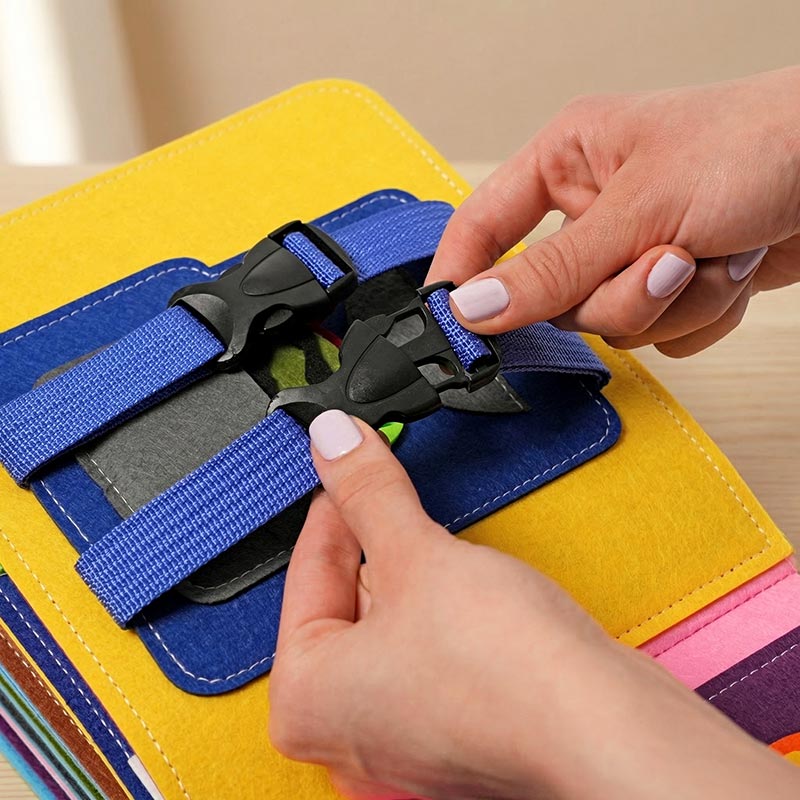 Montessori Busy Book for Toddlers – Interactive Soft Felt Activity Book for Early Learning & Fine Motor Skills
