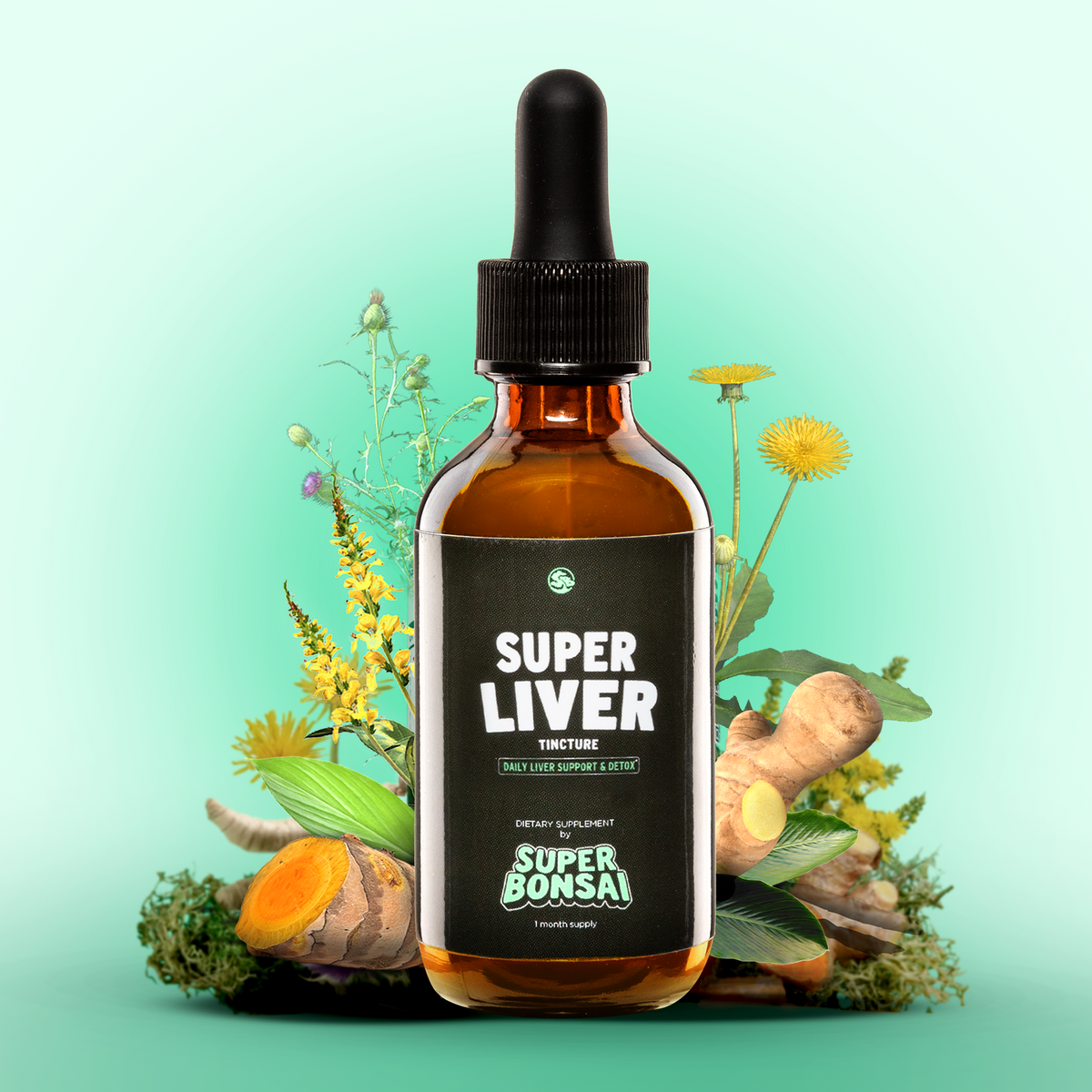 Super Bonsai Super Liver Drops – Herbal Liver Support Liquid Supplement, Daily Detox Formula, 30mL