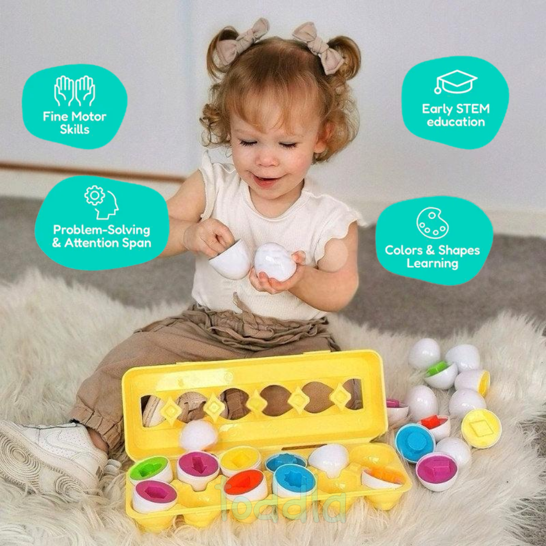 Montessori Geometric Egg Matching Toy – Early Learning Puzzle for Colors, Shapes & Fine Motor Skills