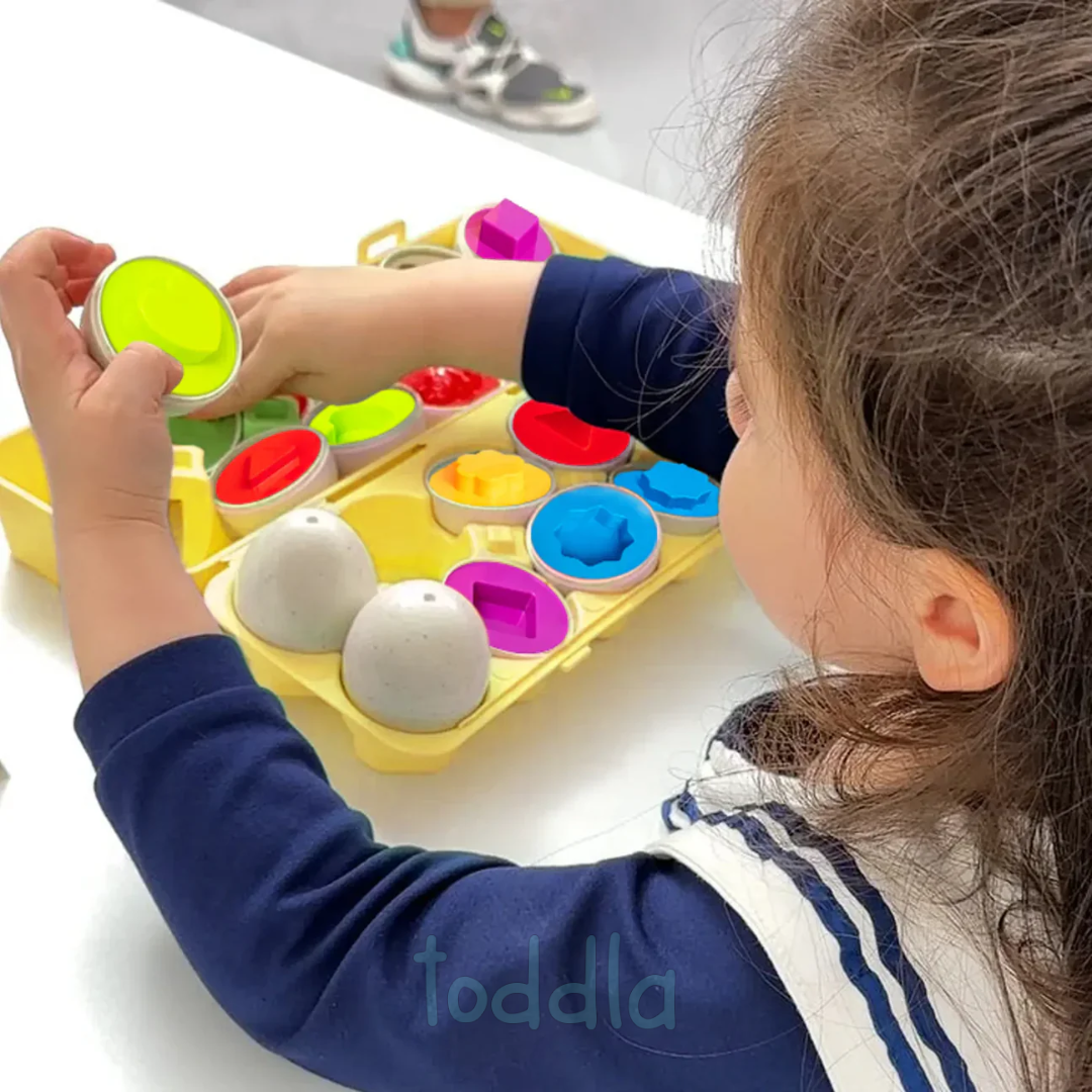Montessori Geometric Egg Matching Toy – Early Learning Puzzle for Colors, Shapes & Fine Motor Skills