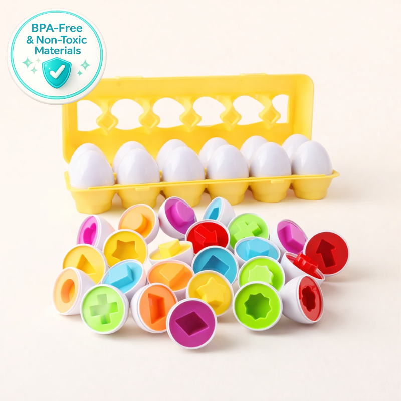 Montessori Geometric Egg Matching Toy – Early Learning Puzzle for Colors, Shapes & Fine Motor Skills