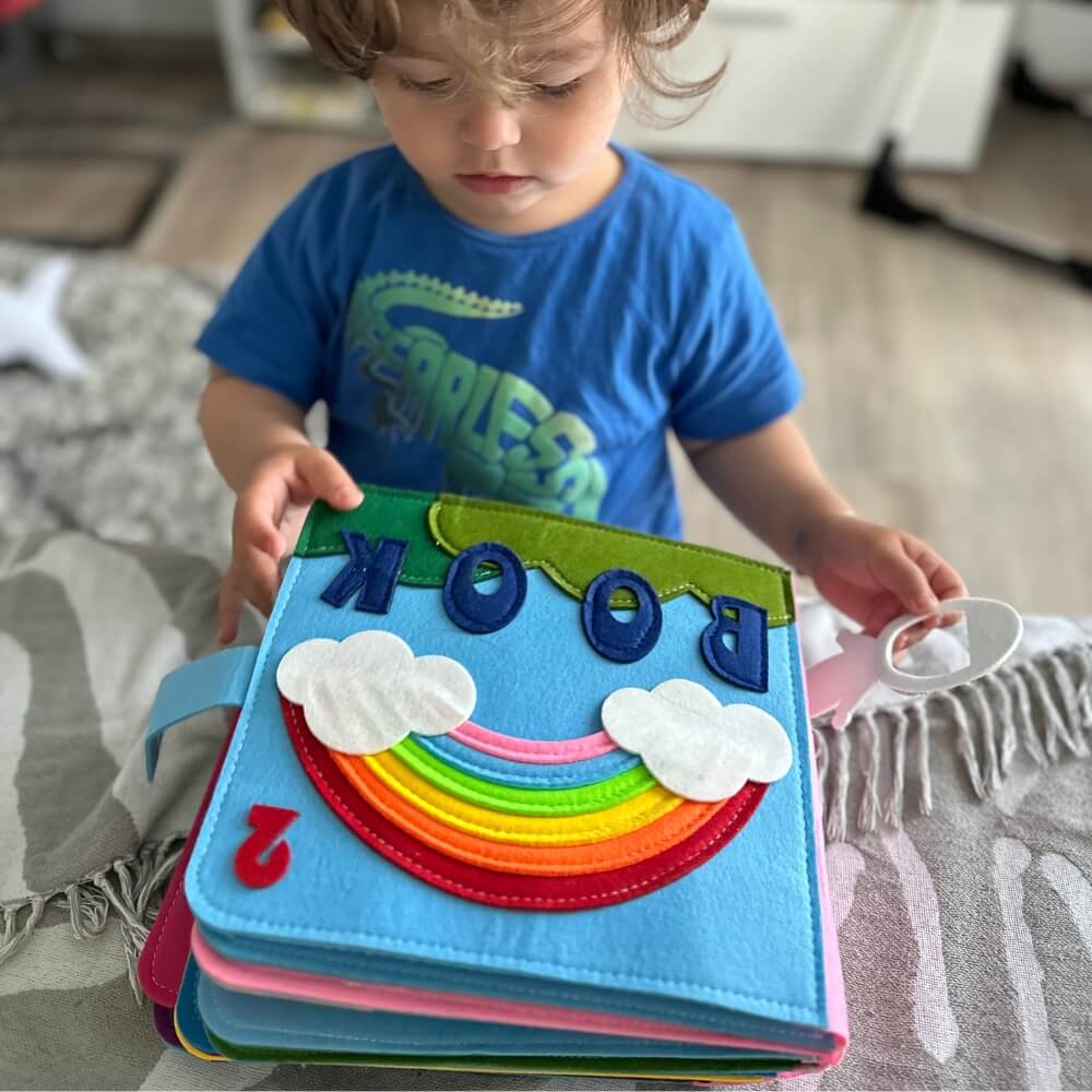 Montessori Busy Book for Toddlers – Interactive Soft Felt Activity Book for Early Learning & Fine Motor Skills