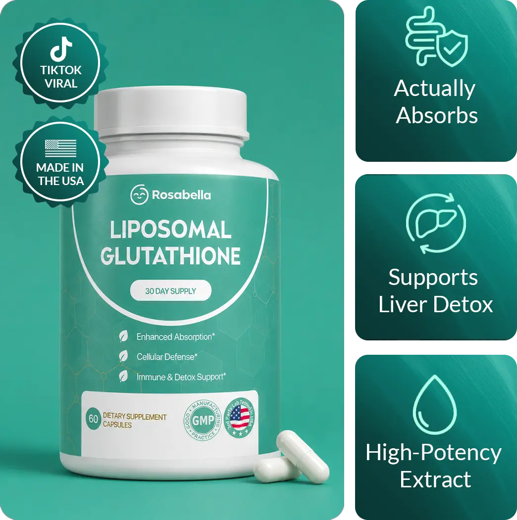 Rosabella Liposomal Glutathione – Advanced Antioxidant & Cellular Support, 60 Capsules