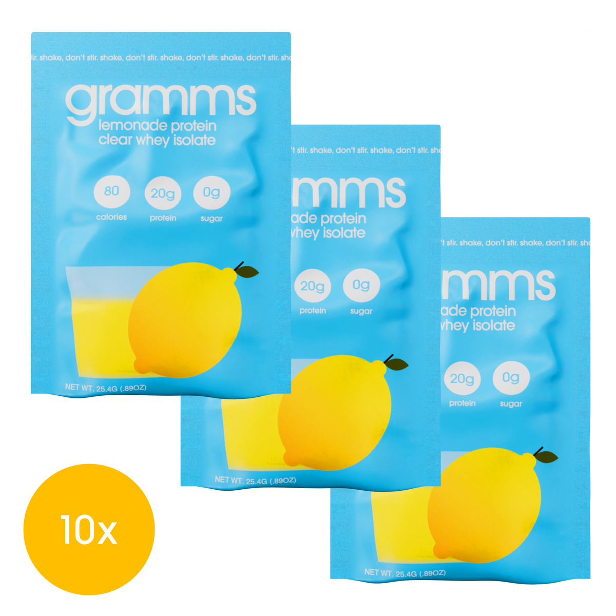 gramms Lemonade Clear Whey Protein – 20g Protein, 80 Calories, Zero Sugar
