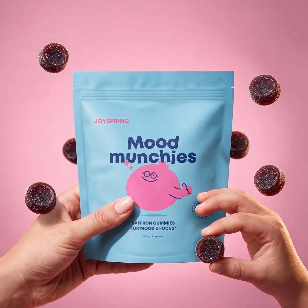 JoySpring Mood Munchies Saffron Gummies – Saffron & Passion Flower Mood Support for Kids, 60 Gummies