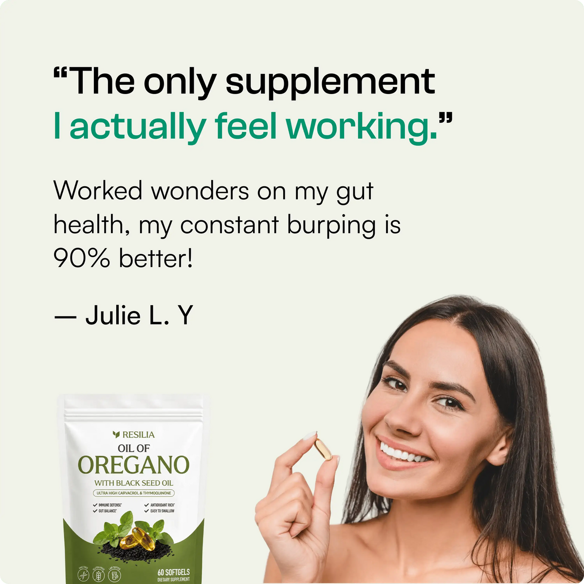 Resilia® Oil of Oregano 6000mg with Black Seed Oil – Immune & Digestive Support, 60 Softgels