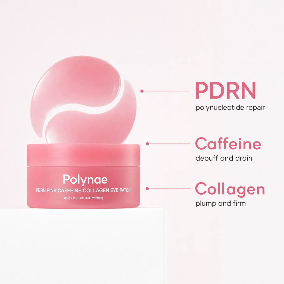 Medicube PDRN Pink Caffeine Collagen Eye Patch – Hydrating & Firming Under-Eye Care, 60 Patches
