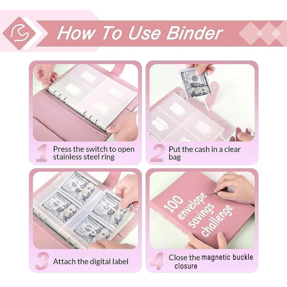 AASLOB 100 Envelopes Money Saving Challenge, 100 Envelope Challenge Binder, E...