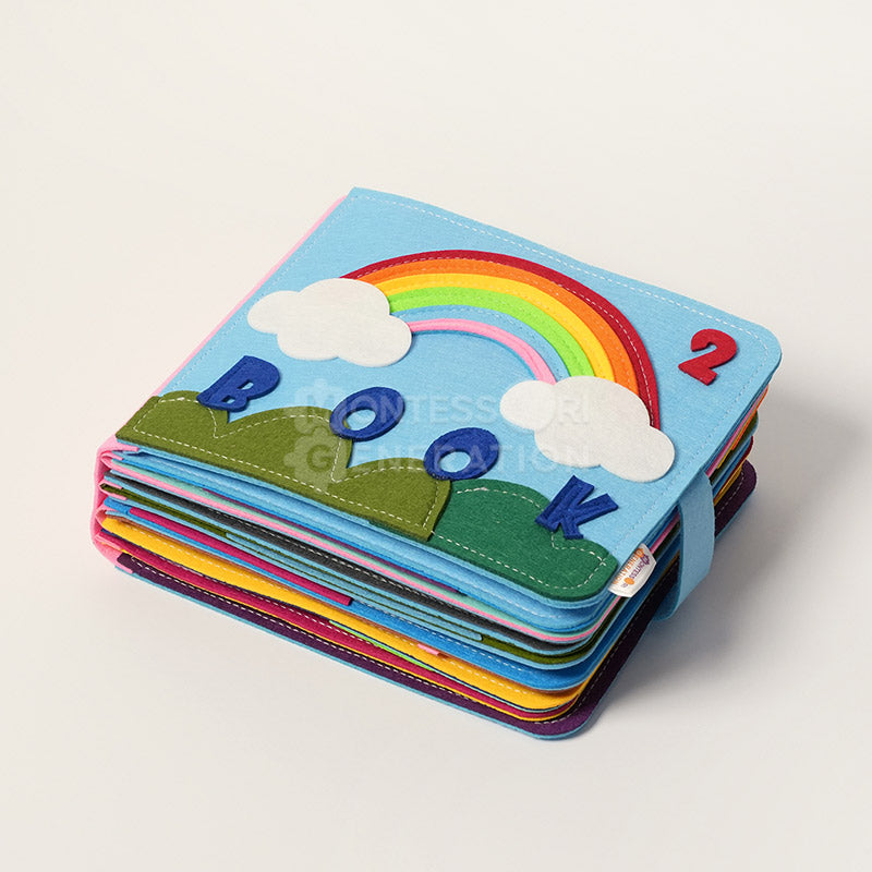 Montessori Busy Book for Toddlers – Interactive Soft Felt Activity Book for Early Learning & Fine Motor Skills