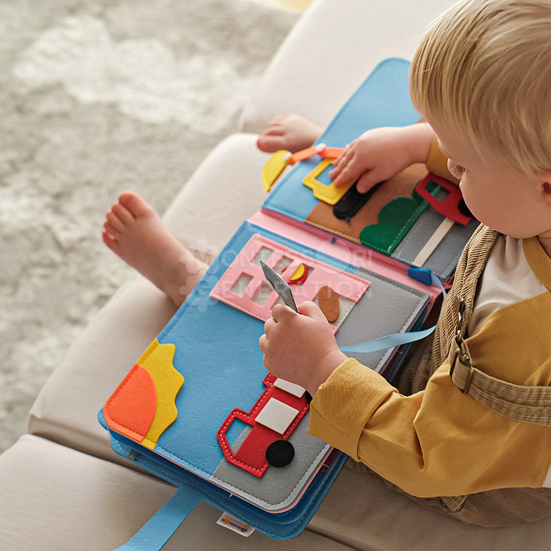 Montessori Busy Book for Toddlers – Interactive Soft Felt Activity Book for Early Learning & Fine Motor Skills