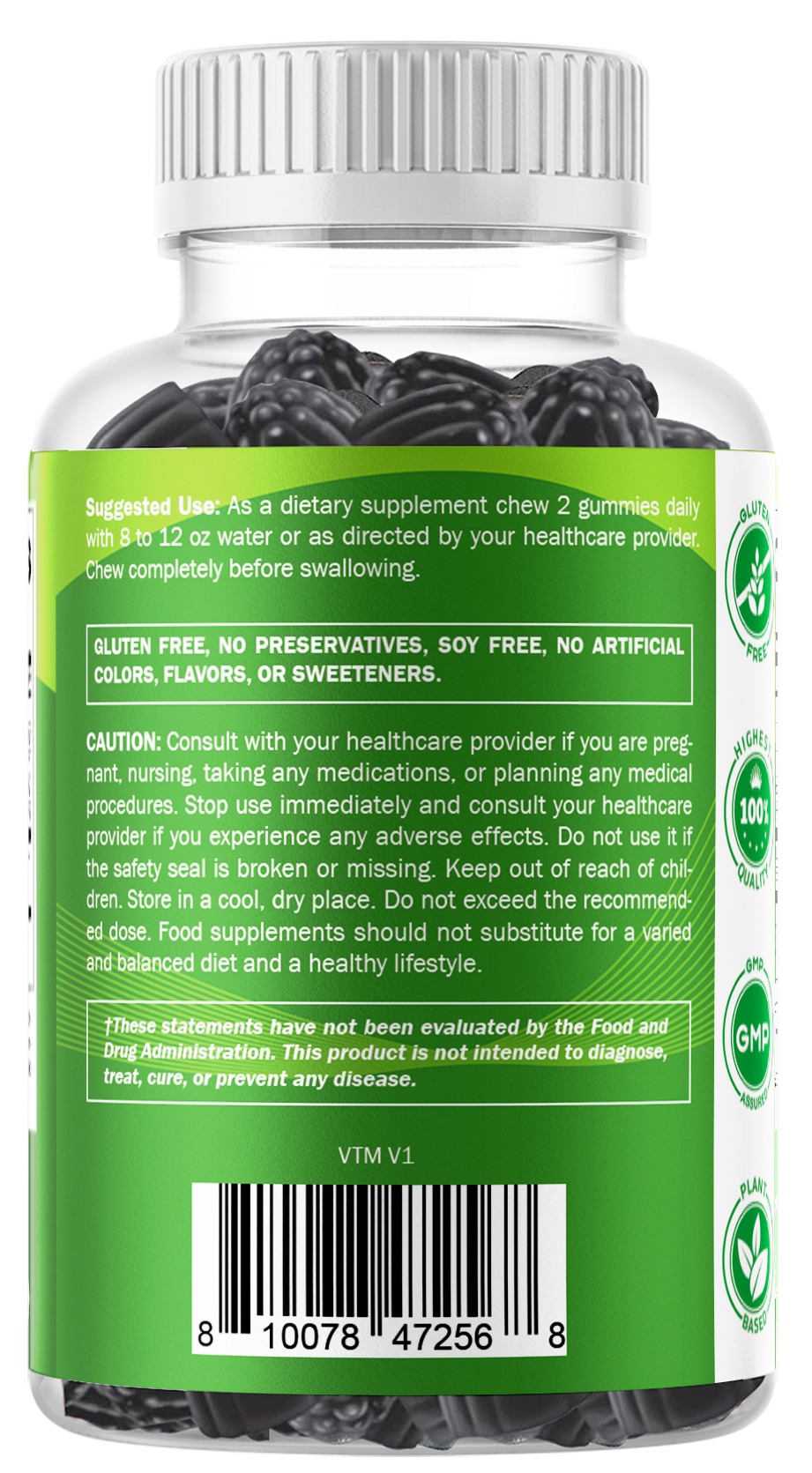 Vitamatic Sugar-Free Moringa Gummies 10,000mg – Vegan & Non-GMO – 60 Count