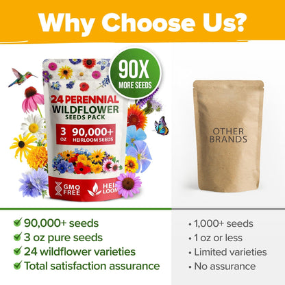 North American Wildflower Seed Mix - 24 Varieties (3 oz)