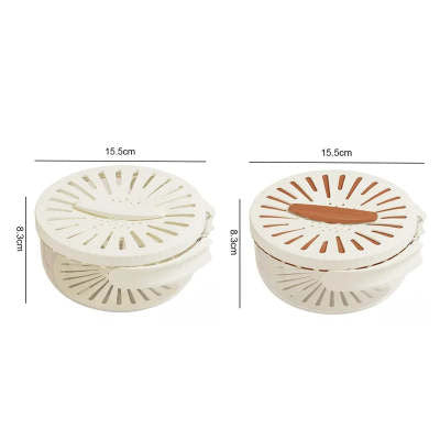 **2-in-1 Fruit & Vegetable Drain Basket with Lid, Foldable Handle & Dual-Layer Colander**