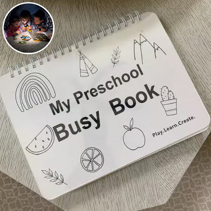 **My Preschool Busy Book – Interactive Learning Activity Book for Toddlers with Alphabet, Numbers, Colors & Shapes**