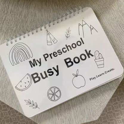 **My Preschool Busy Book – Interactive Learning Activity Book for Toddlers with Alphabet, Numbers, Colors & Shapes**