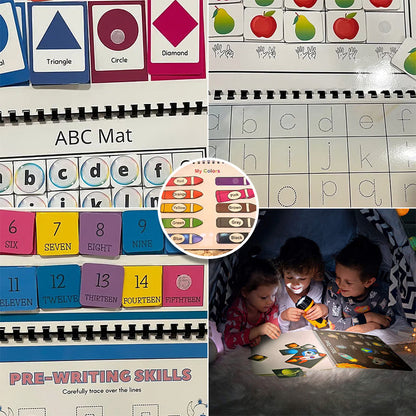 **My Preschool Busy Book – Interactive Learning Activity Book for Toddlers with Alphabet, Numbers, Colors & Shapes**
