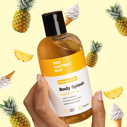 Her Fantasy Box Pineapple Crème Body Splash – Hydrating Skin-Smoothing Body Oil – 8 fl oz