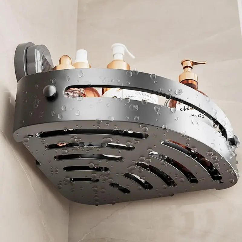 3-Pack Gun Abs Triangular Suction Cup Shower Caddy Corner Shelves