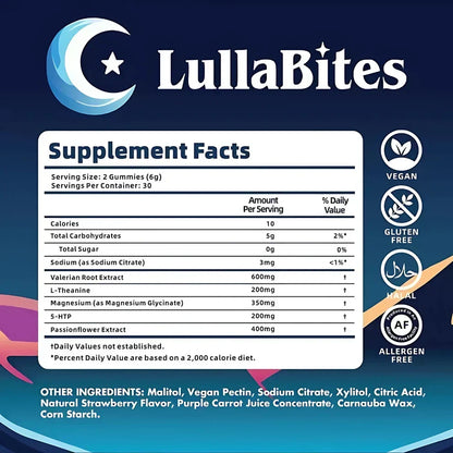Sweet Strawberry Star Sleep Gummies - Natural Formula - 30 servings
