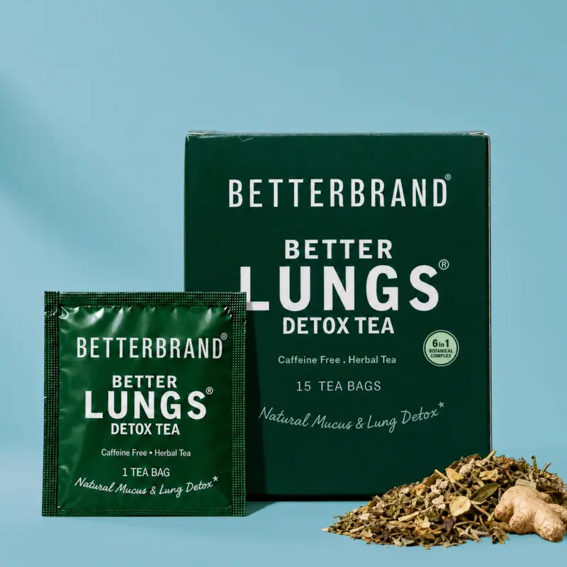 BetterBrand BetterLungs Herbal Tea – Mullein, Ginger & Elderberry – 15 Tea Bags