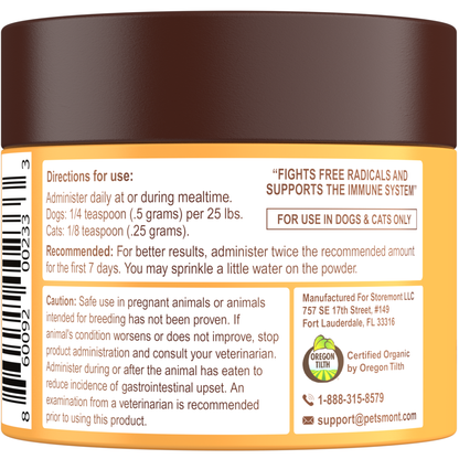 Petsmont Buddy Guard™ Organic Mushroom Powder for Dogs & Cats – Daily Immune Support Supplement with 9 Functional Mushrooms