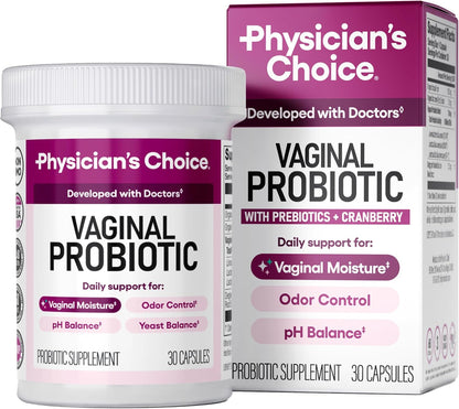 Women’s Vaginal Probiotics Advanced pH, Odor & Yeast Support 6 Billion CFU with Organic Prebiotics & Cranberry Feminine Health Formula 30 Capsules